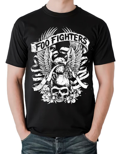 Camiseta Foo Fighters Calavera Banda Rock