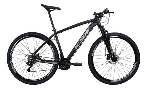 Bicicleta Aro 29 Ksw Xlt Câmbios Shimano 21v Disco Cubo Role Cor Preto/prata Tamanho Do Quadro 17