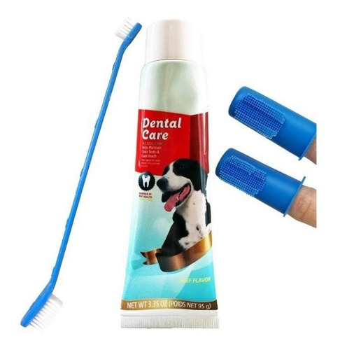 Kit Cepillo Y Pasta De Dientes Mascotas Perro Crema Dental