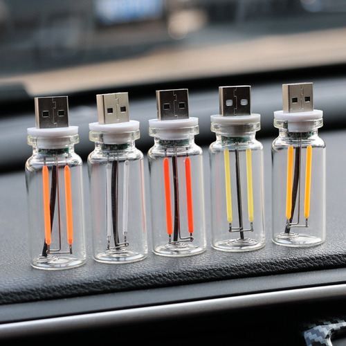 Luz Nocturna Usb Con Forma De Botella De Vidrio, Lámpara Led