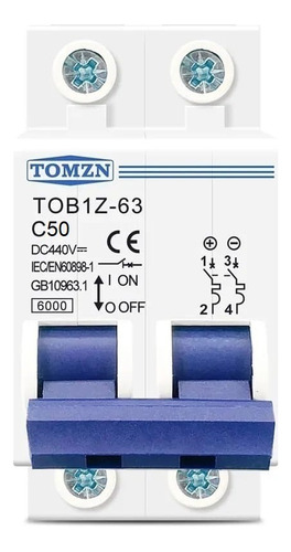 Disjuntor Bipolar Dc 50a 440v Corrente Contínua S/solar