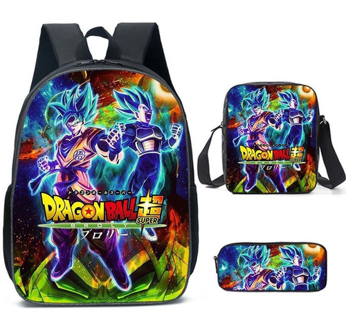 Mochila De 3 Piezas Dragon Ball Z Goku Para Niños #a