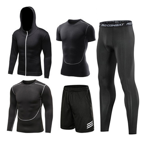 Traje De Fitness Ropa De Entrenamiento De 5 Pcs Para Hombre