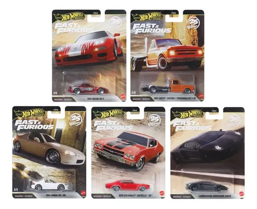 Hot Wheels Fast & Furious 7台セット Hot Wheels Premium Velozes E Furiosos Novo Set Rx7 Chase