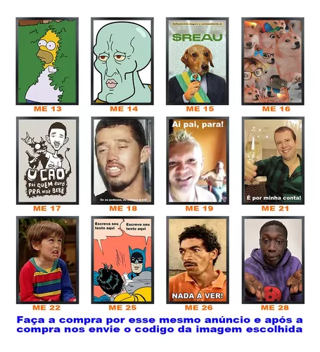 Quadro Com Moldura Memes Engraçados Da Internet A1 84x60cm