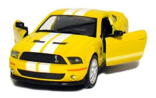 5 2007 Ford Shelby Gt500 Con Rayas 1:38 Escala (amarillo)