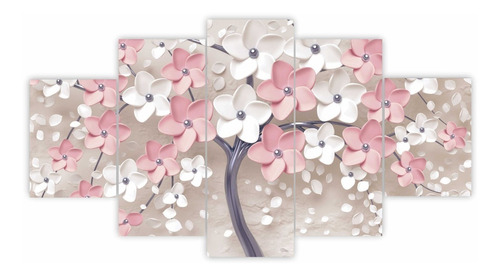 Quadros Decorativos Árvore Cerejeiras Flores Rosa 115x60cm