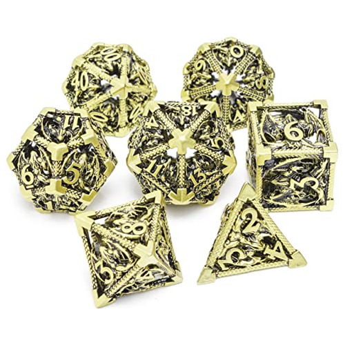 Dnd Juego De Dados De Metal Polyhedral Dados Set Dungeons Y