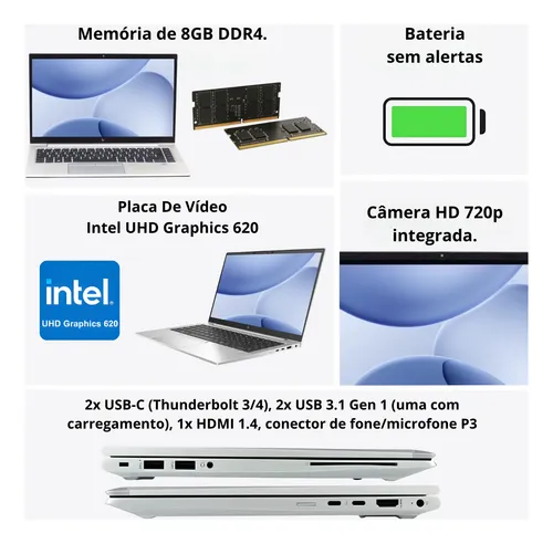 Hp Elitebook 840 G7 I5 8gb 256gb Ssd Fhd Win11 Pro (Recondicionado
