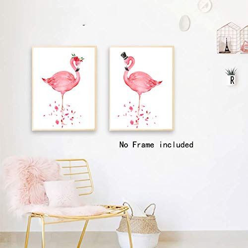 Juego De 3 Cuadros De Pared De Lienzo Flamingos Rosados...