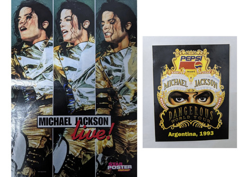 Michael Jackson Poster Doble + Calco Recital Dangerous 1993