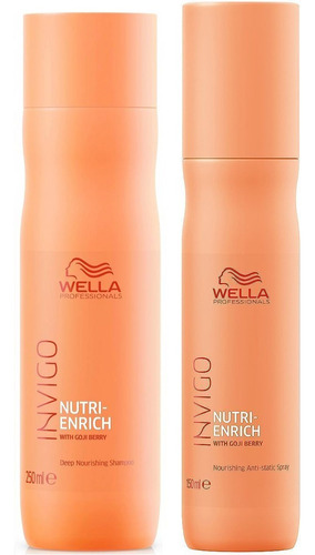 Shampoo + Spray Para Cabello Seco Wella Nutri Enrich