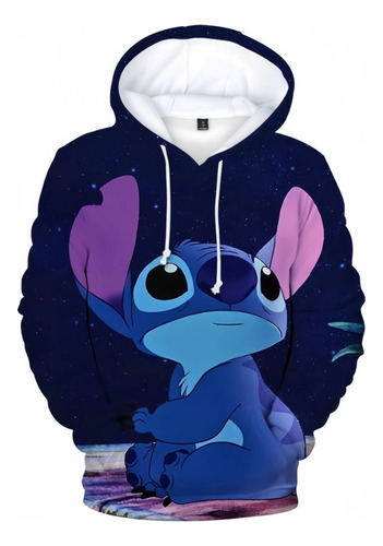 Sudadera Con Capucha Acolchada Stitch, Casual