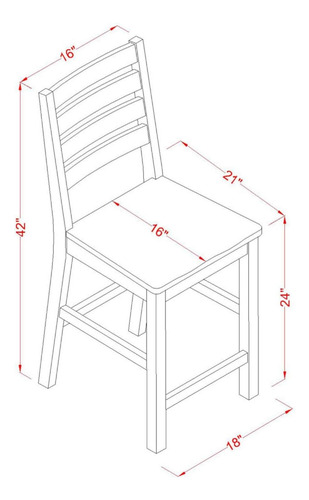Cfs-oak-w - Juego De 2 Sillas De Comedor Con Respaldo De Esc