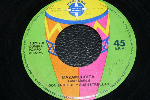 Jch- Don Enrique Y Sus Estrellas Mazamorrita Cumbia 45 Rpm