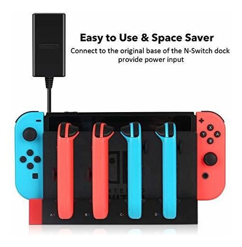 Kingtop Charger Para Nintendo Switch Joy-con, Base De Estaci