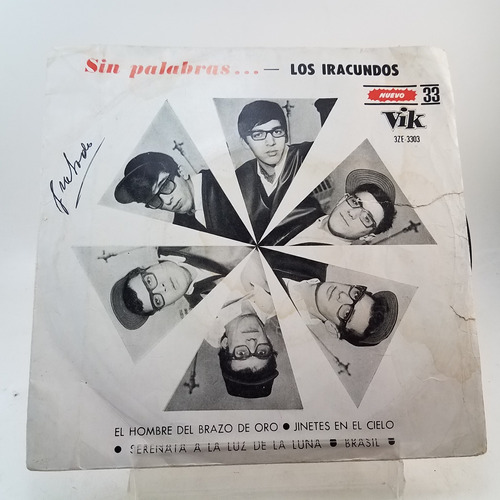 Los Iracundos - Sin Palabras - Vinilo Simple 1965 Ep - Mb+