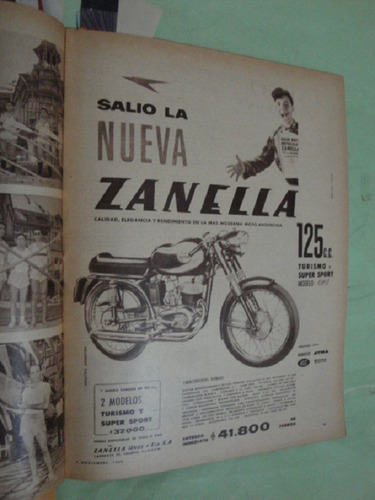 Publicidad Moto Zanella 125 Año 1960
