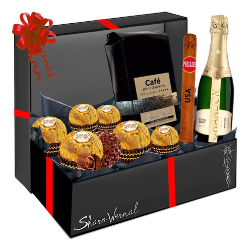 Caja Regalos Chandon 187 Brut Habano Bombones Café En Granos