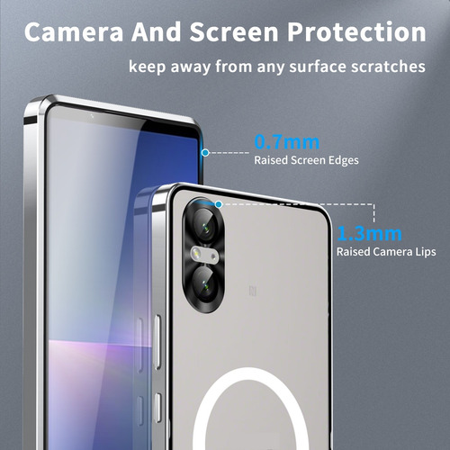 Para Sony Xperia 5 V Bisel Metálico + Funda Protectora Mate
