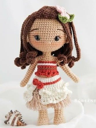 Moana Princesa Amigurumi Tejido A Crochet 27 Cm