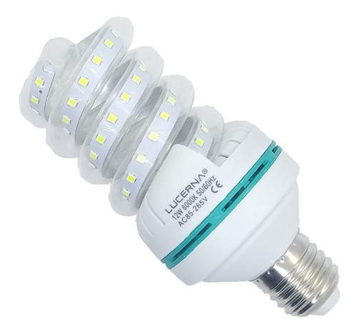 Bombillo De Led 12w Espiral Lucerna E27 Multivoltaje 6000k