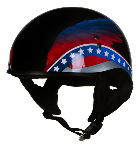 Casco Para Moto Hot Leathers T68 Eagle W Talla M Color Negro