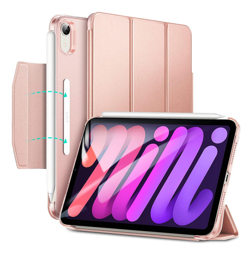 Funda Dura iPad Mini 6ta Generacion Esr + Smart 2021, Rosa