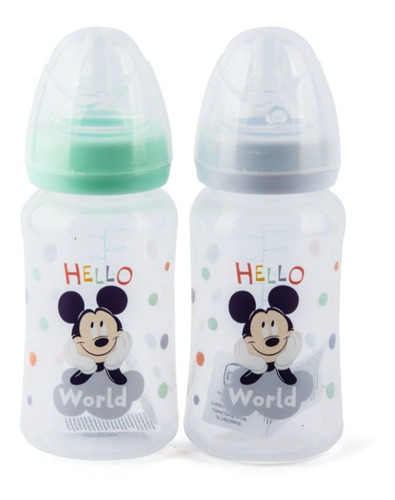 Set De 2 Mamaderas Disney Baby Mickey 240 Ml 