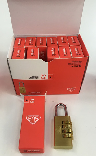 Candado 505 Bronce Macizo C/combinación Numérica 30cn