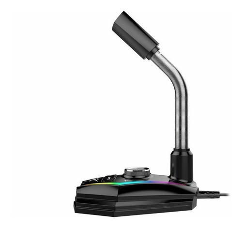 Imagen 2 de 5 de Micrófono Gamer Havit Flexible Escritorio Pc Luces Rgb Gk-56