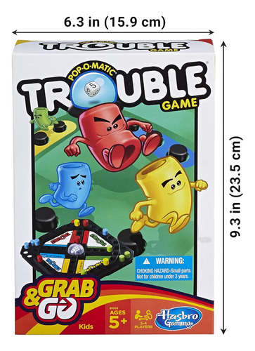 Jogo de viagem Hasbro Gaming Pop-o-matic Trouble Grab & Go