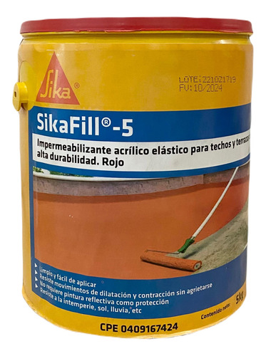 Sikafill - 5, Galon Color Rojo