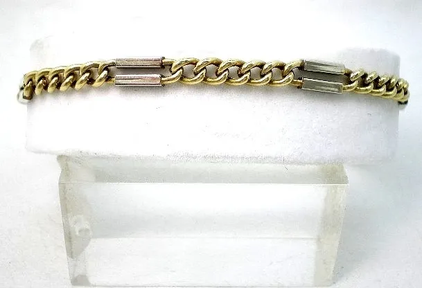 Pulsera De Oro 18 Kt Bicolor Unisex Goldantiques