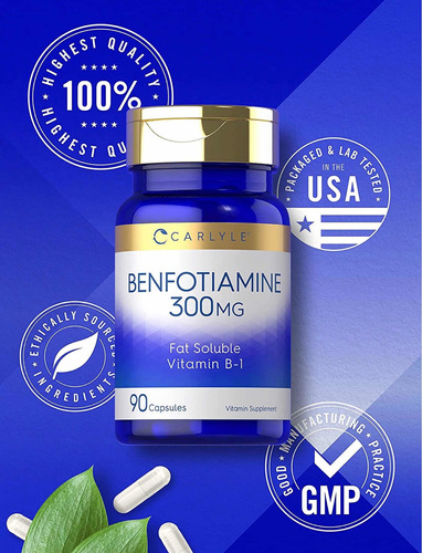 Benfotiamina Premium Alta Potencia 300 Mg 90 Caps Eg B61