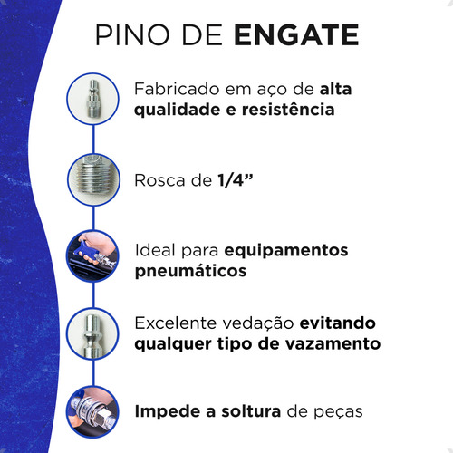 Kit Bico Passa Ar E Pino De Engate Reforçado Gatilho 1/4