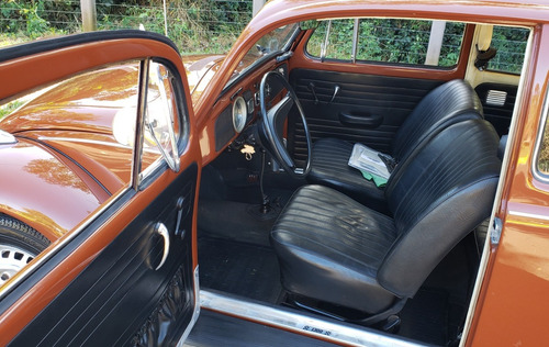 Vw Fusca 1300 1975 Marrom Caravela Placa Preta Impecável