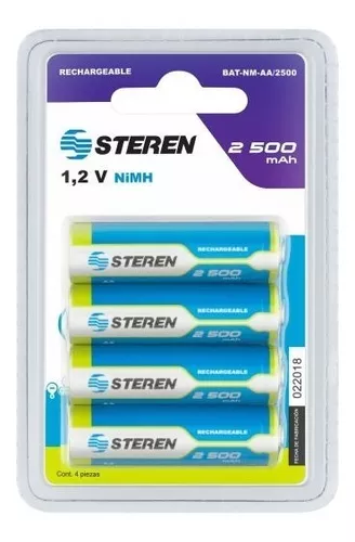 Cargador de pilas Steren compatible con baterías AA, AAA y 9V