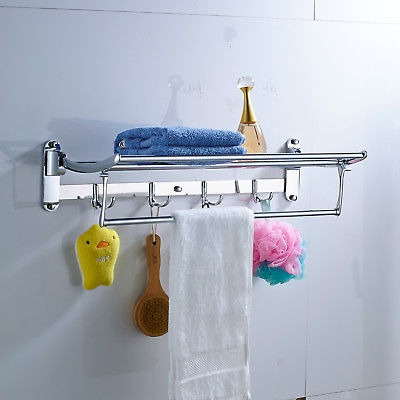 Moderno Cuarto De Baño Latón Cromo Montado Ropa Toallas Esta