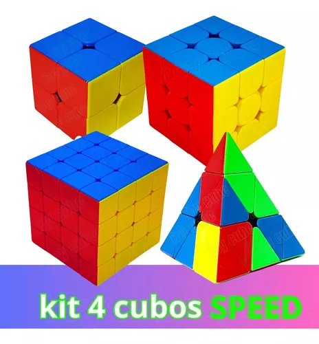 Kit 5 Cubos Magicos 2x2x2 3x3x3 4x4x4 5x5x5 Piraminx