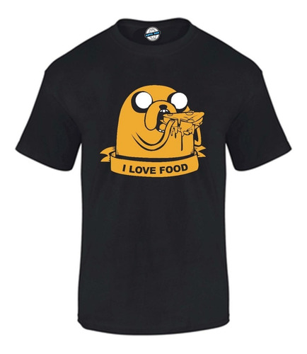 Camiseta Hombre I Love Food Jake Hora Aventura Algodon 100%