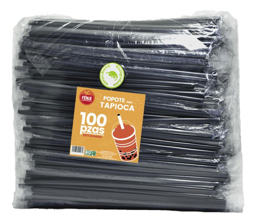 Popote Negro Tapioca C/600 Pzas Negro