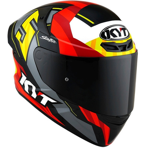 Capacete Kyt Tt Course Flux Jaume Masia Blk Red Yellow # Cor Preto vermelho amarelo Tamanho do capacete 55-56 S(P)