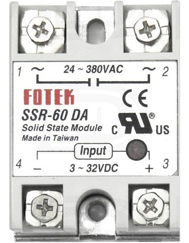 Rele De Estado Solido Ssr-60 Da 60a 24-380vac Fotek Arduino