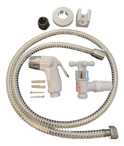Duchador Bidet Blanco Con Gatillo Flexible Y Soporte Viqua