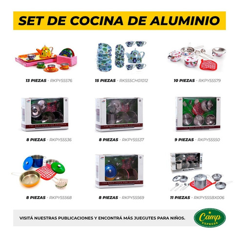 Set Real De Cocina 11 Piezas Juego Cocina Minikitchen Color