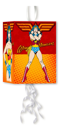 Combo Mujer Maravilla - Comic Dc - Piñata Cartel Banderín