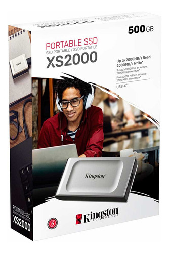 Disco Solido Ssd Externo Kingston Xs2000 500gb Usb3.2 Tipo-c