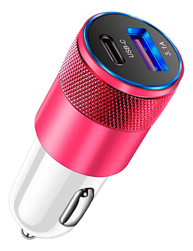 Adaptador Carregador Celular Universal Automotivo Usb Rosa