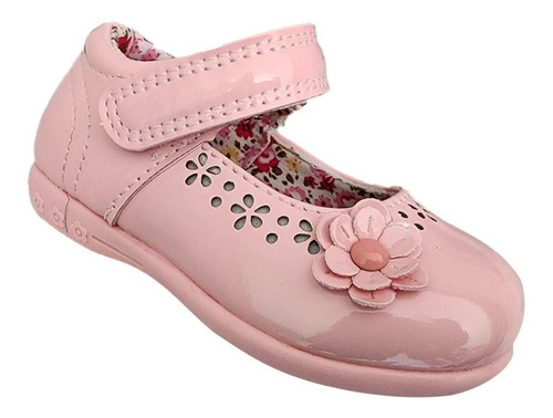 Zapato Infantil Niña Charol Fiestas Navidad Bautizo Floreado